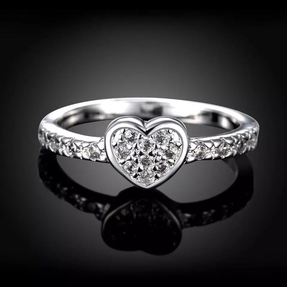 Angel’s boutique Jewelry - 925 Sterling silver simulated diamond heart ring